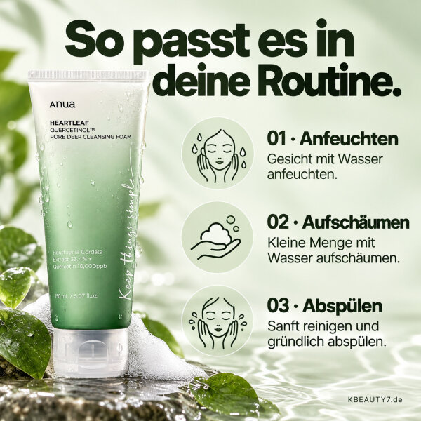 Anua Heartleaf Quercetinol Pore Deep Cleansing Foam 150ml – Produktbild 3