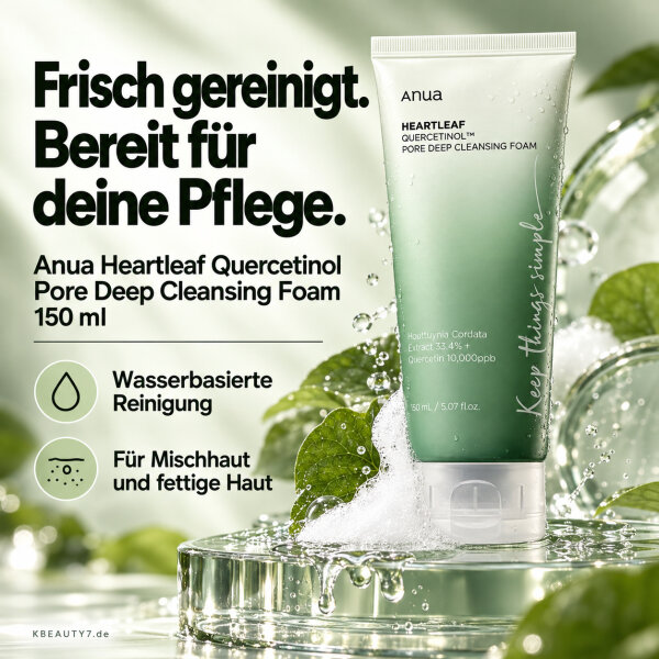 Anua Heartleaf Quercetinol Pore Deep Cleansing Foam 150ml – Produktbild 4