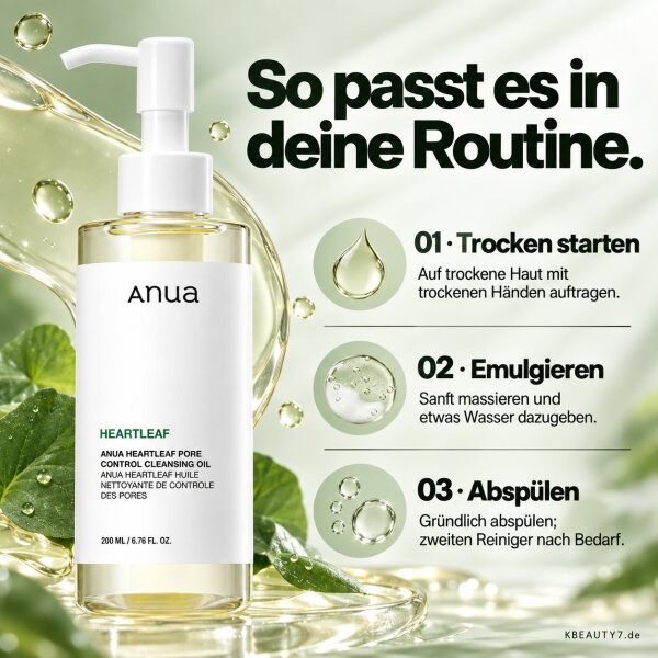 Anua Heartleaf Pore Control Cleansing Oil - 200ml – Produktbild 3